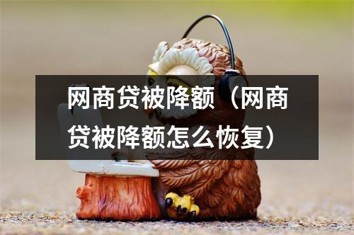 网商贷被降额(网商贷被降额怎么恢复)