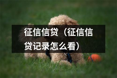 征信信贷（征信信贷记录怎么看）