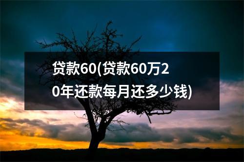 贷款60(贷款60万20年还款每月还多少钱)