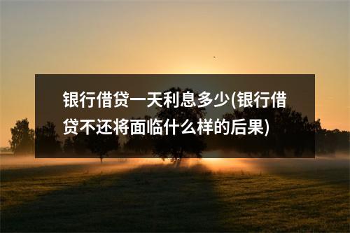 银行借贷一天利息多少(银行借贷不还将面临什么样的后果)