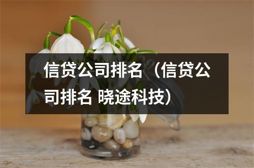 信贷公司排名（信贷公司排名 晓途科技）