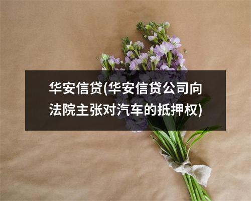 华安信贷(华安信贷公司向法院主张对汽车的抵押权)