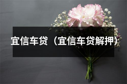 宜信车贷（宜信车贷解押）