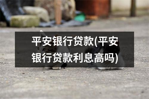 平安银行贷款(平安银行贷款利息高吗)