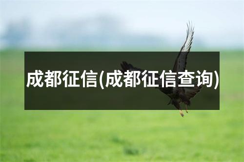 成都征信(成都征信查询)