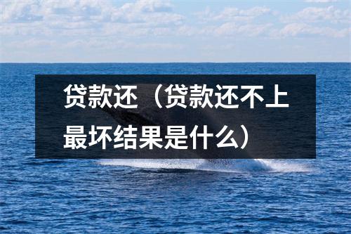 贷款还（贷款还不上最坏结果是什么）