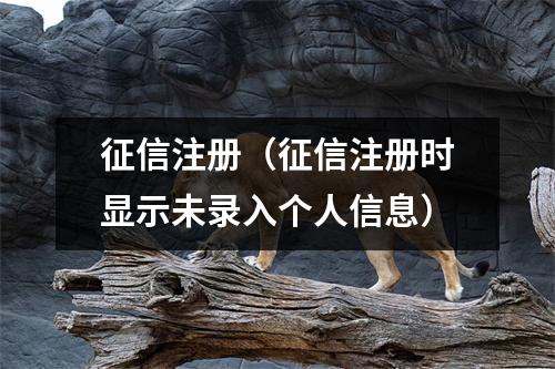 征信注册（征信注册时显示未录入个人信息）