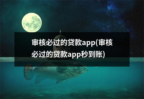 审核必过的贷款app(审核必过的贷款app秒到账)
