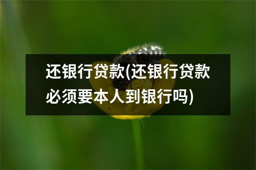 还银行贷款(还银行贷款必须要本人到银行吗)