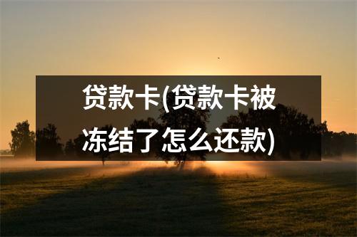 贷款卡(贷款卡被冻结了怎么还款)