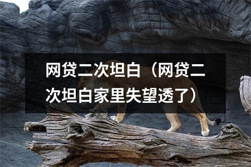 网贷二次坦白（网贷二次坦白家里失望透了）