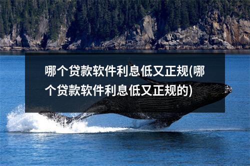 哪个贷款软件利息低又正规(哪个贷款软件利息低又正规的)