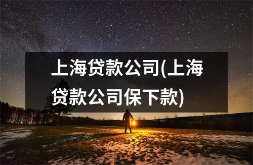 上海贷款公司(上海贷款公司保下款)