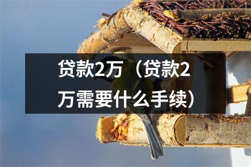 贷款2万（贷款2万需要什么手续）