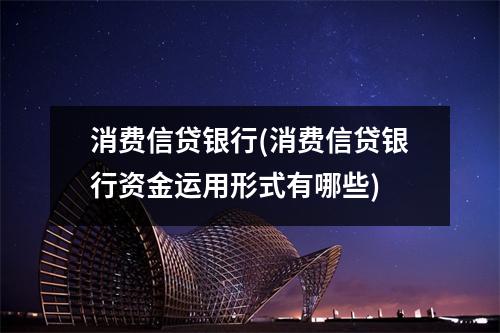 消费信贷银行(消费信贷银行资金运用形式有哪些)