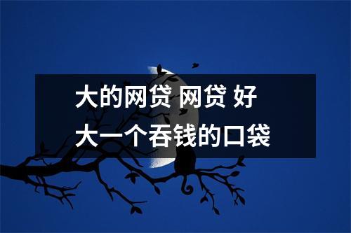 大的网贷 网贷 好大一个吞钱的口袋 