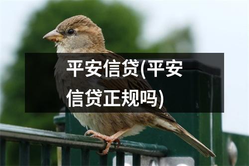 平安信贷(平安信贷正规吗)