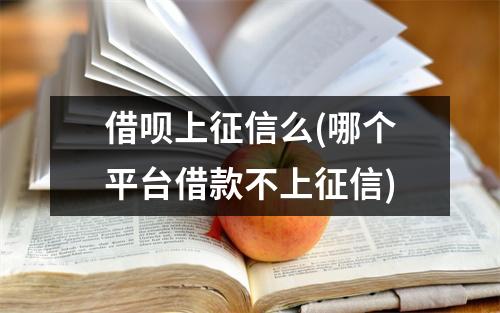 借呗上征信么(哪个平台借款不上征信)