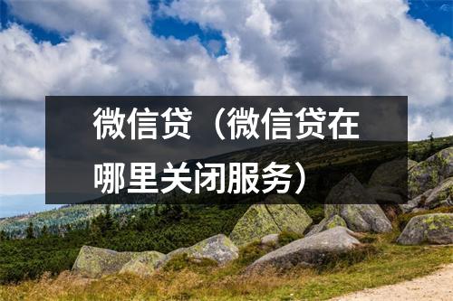 微信贷(微信贷在哪里关闭服务)