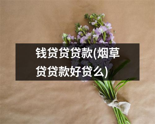 钱贷贷贷款(烟草贷贷款好贷么)