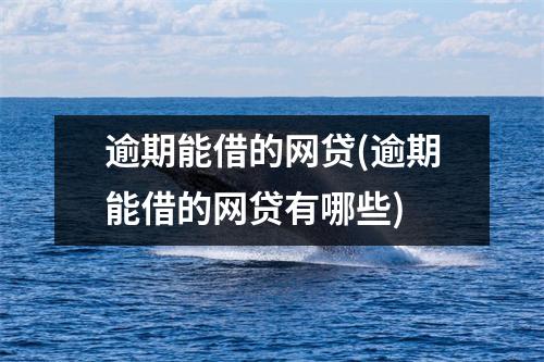 逾期能借的网贷(逾期能借的网贷有哪些)