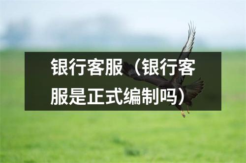 银行客服（银行客服是正式编制吗）