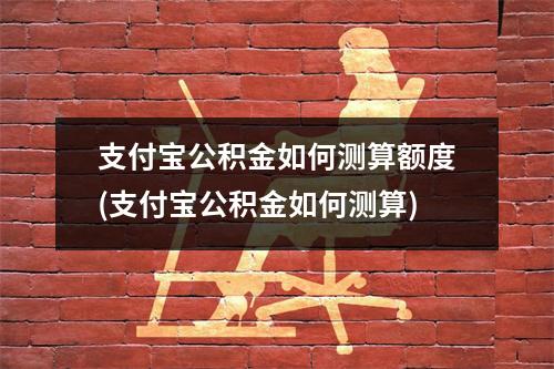 支付宝公积金如何测算额度(支付宝公积金如何测算)