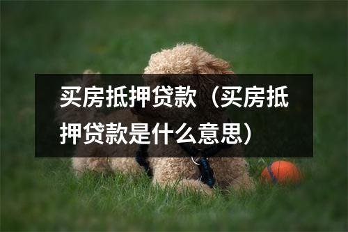 买房抵押贷款（买房抵押贷款是什么意思）