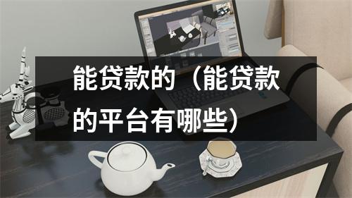 能贷款的（能贷款的平台有哪些）