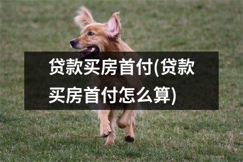 贷款买房首付(贷款买房首付怎么算)