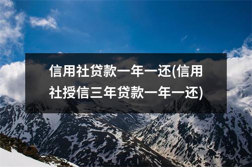 信用社贷款一年一还(信用社授信三年贷款一年一还)