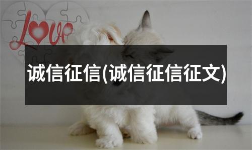 诚信征信(诚信征信征文)