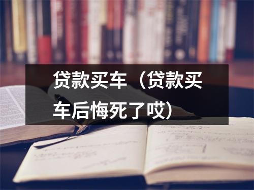 贷款买车（贷款买车后悔死了哎）