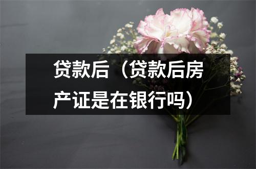 贷款后（贷款后房产证是在银行吗）