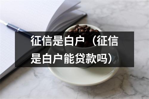 征信是白户（征信是白户能贷款吗）