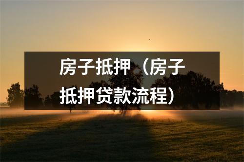 房子抵押(房子抵押贷款流程)