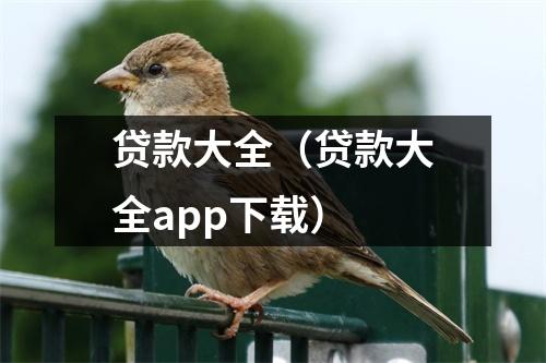 贷款大全（贷款大全app下载）