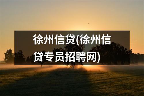 徐州信贷(徐州信贷专员招聘网)