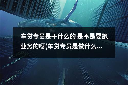 车贷专员是干什么的 是不是要跑业务的呀(车贷专员是做什么的 好做吗)