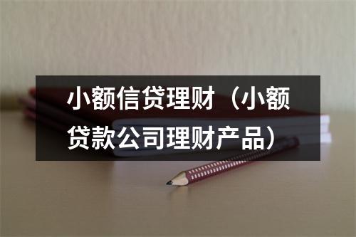 小额信贷理财（小额贷款公司理财产品）