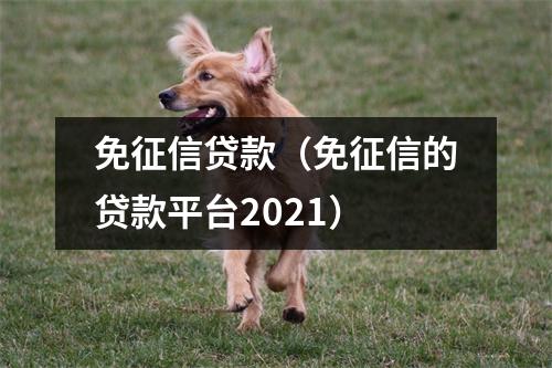 免征信贷款（免征信的贷款平台2021）