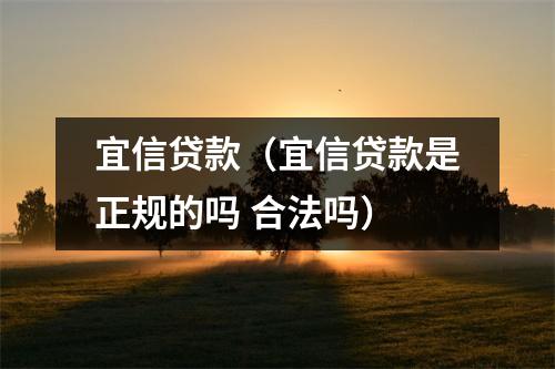 宜信贷款（宜信贷款是正规的吗 合法吗）