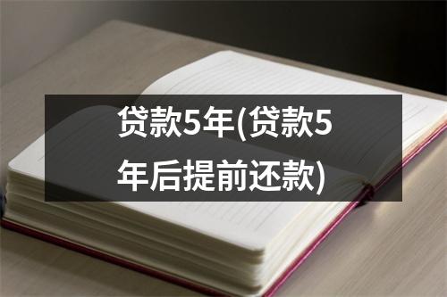 贷款5年(贷款5年后提前还款)
