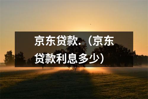 京东贷款.(京东贷款利息多少)
