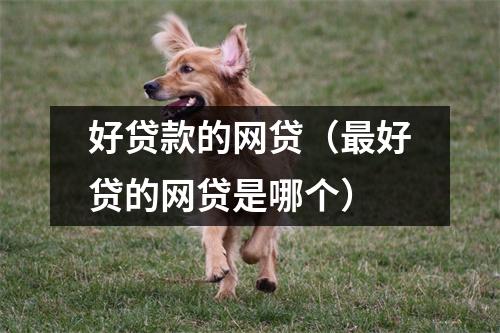 好贷款的网贷（最好贷的网贷是哪个）
