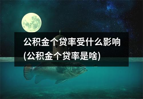 公积金个贷率受什么影响(公积金个贷率是啥)