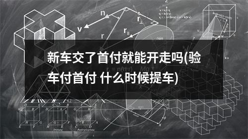 新车交了首付就能开走吗(验车付首付 什么时候提车)