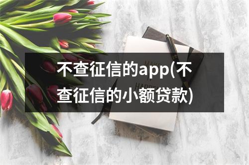不查征信的app(不查征信的小额贷款)