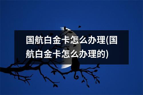 国航白金卡怎么办理(国航白金卡怎么办理的)