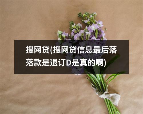 搜网贷(搜网贷信息最后落落款是退订D是真的啊)
